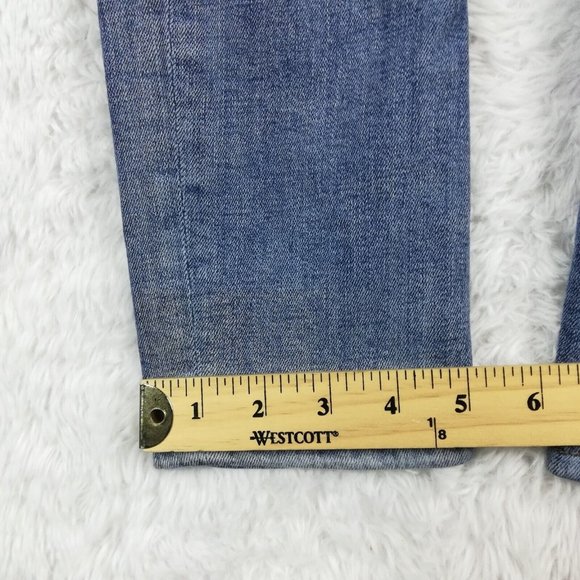 H&M Womens Jeans Skinny Ankle Blue Denim Medium Wash Ripped High Rise 2 - Picture 10 of 13